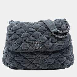 Pre Owned Chanel Paris Moscou Bubble Quilted Velvet Flap