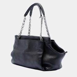 Pre Owned Chanel Black CC Caviar Tuck Tote