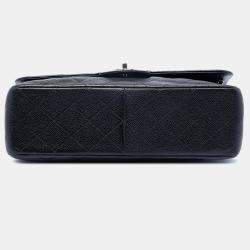 Pre Owned Chanel Black Jumbo Classic Caviar Double Flap