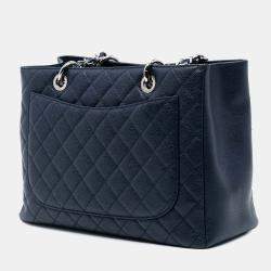 Pre Owned Chanel Blue Caviar Grand Shopping Tote