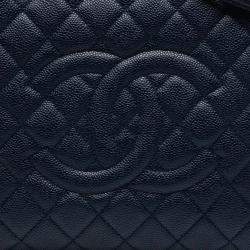 Pre Owned Chanel Blue Caviar Grand Shopping Tote