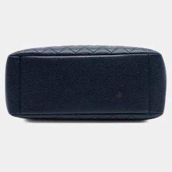 Pre Owned Chanel Blue Caviar Grand Shopping Tote