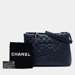 Pre Owned Chanel Blue Caviar Grand Shopping Tote