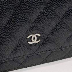 Pre Owned Chanel Black Leather Caviar WOC Mini Crossbody Bag