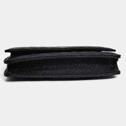 Pre Owned Chanel Black Leather Caviar WOC Mini Crossbody Bag