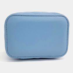 مملوكة مسبقًا Chanel Blue Leather Golden Ball Mini Vanity Crossbody Bag