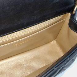 Pre Owned Chanel Black Leather Golden Ball Petit Sac Crossbody Bag