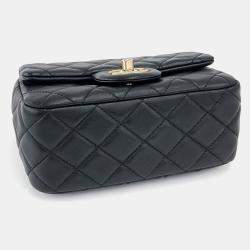 Pre Owned Chanel Black Leather Golden Ball Petit Sac Crossbody Bag