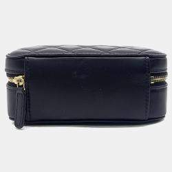 Pre Owned Chanel Black Leather Golden Ball Mini Camera Bag