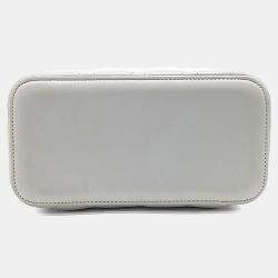 Pre Owned Chanel Grey Leather Top Handle Vanity Crossbody Bag