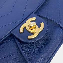 مملوكة مسبقًا Chanel Blue Leather Chain Tote and Shoulder Bag