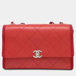 مملوكة مسبقًا Chanel Red Leather chain shoulder bag
