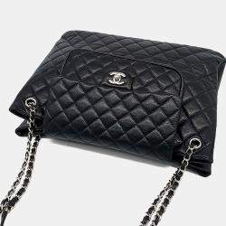 Pre Owned Chanel Black Leather Caviar Chain Shoulder Bag