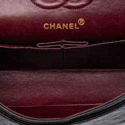 Pre Owned Chanel Black Small Classic Lambskin Double Flap