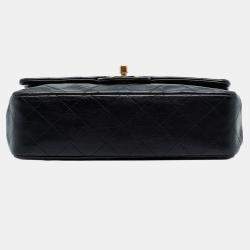 Pre Owned Chanel Black Small Classic Lambskin Double Flap