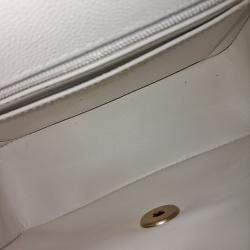 Pre Owned Chanel White Caviar Leather Top Handle Mini Crossbody Bag