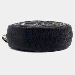 Pre Owned Chanel Black Caviar Leather Round Mini Crossbody Bag