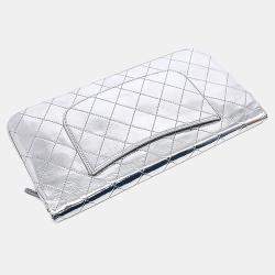 Pre Owned Chanel Silver Leather 31 Flap Clutch