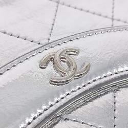 Pre Owned Chanel Silver Leather 31 Flap Clutch