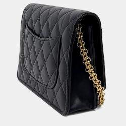 Pre Owned Chanel Black Leather Vintage 2.55 WOC Mini Crossbody Bag
