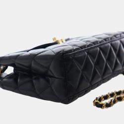 Pre Owned Chanel Black Nano Quilted Lambskin Kelly Shopper Bag