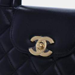Pre Owned Chanel Black Nano Quilted Lambskin Kelly Shopper Bag