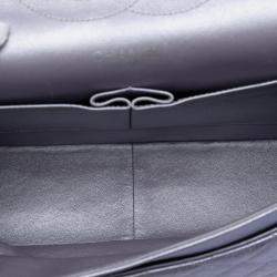 Pre Owned Chanel Purple Jumbo Classic Metallic Lambskin Double Flap