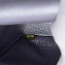 Pre Owned Chanel Purple Jumbo Classic Metallic Lambskin Double Flap