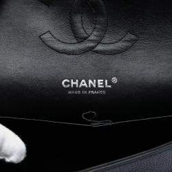 Pre Owned Chanel Black Medium Classic Caviar Double Flap