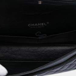 Pre Owned Chanel Black Medium Classic Caviar Double Flap