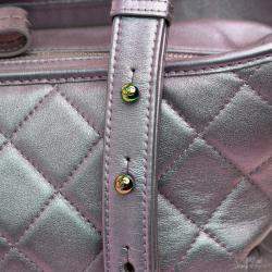 Pre Owned Chanel Purple Medium Iridescent Calfskin Gabrielle Crossbody