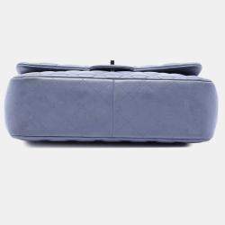 Pre Owned Chanel Purple Jumbo Classic Lambskin Double Flap