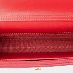 Pre Owned Chanel Pink Quilted Tweed Reissue 2.55 Wallet On Chain