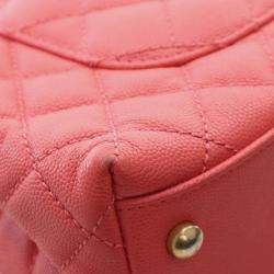 Pre Owned Chanel Pink Mini Caviar Coco Top Handle Bag