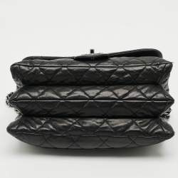 Pre Owned Chanel Accordion Flap Black Quilted Leather Bag