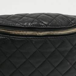 Pre Owned Chanel Belt Me Up Black Quilted Leather Belt Bag