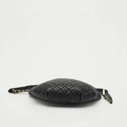 Pre Owned Chanel Belt Me Up Black Quilted Leather Belt Bag