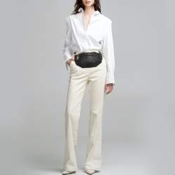 Pre Owned Chanel Belt Me Up Black Quilted Leather Belt Bag