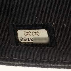 Pre Owned Chanel Paris-Hamburg Runway Black Quilted Fabric Wallet On Chain