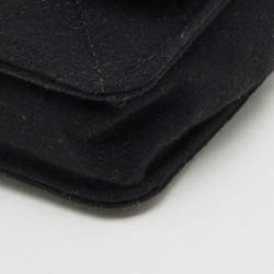 Pre Owned Chanel Paris-Hamburg Runway Black Quilted Fabric Wallet On Chain