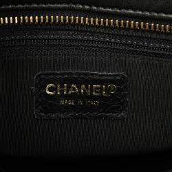 Pre Owned Chanel Black CC Chocolate Bar Lambskin Tote