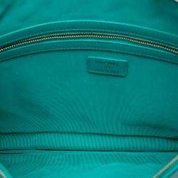 Pre Owned Chanel Blue Large Quilted Caviar O Case Clutch