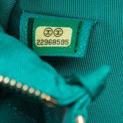 Pre Owned Chanel Blue Large Quilted Caviar O Case Clutch