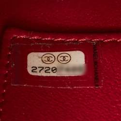 Pre Owned Chanel CC Filigree Striped Vanity Case Small Black/White Quilted Caviar Leather Bag