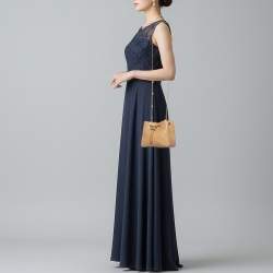 Pre Owned Chanel Egyptian Amulet Beige Quilted Leather Drawstring Bucket Bag