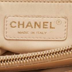 Pre Owned Chanel GST Beige Quilted Caviar Leather Grand Shopping Tote