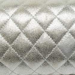 Pre Owned Chanel Chain Around Silver Quilted Leather Clutch Bag