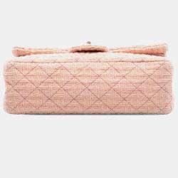 Pre Owned حقيبة شانيل وردية مبطنة تويد رييشو 2.55 بغطاء مزدوج 225