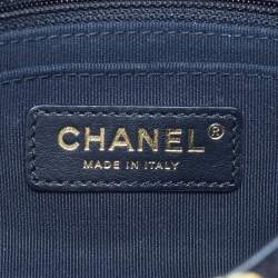 Pre Owned حقيبة شانيل ميني سكوير بيرل كراش جلد أسود مبطن 