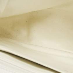 Pre Owned Chanel Classic Single Flap Jumbo White Quilted Caviar Leather Flap Bag